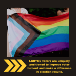 LGBTQ+ Voters are uniquely positioned to improve voter turnout and make a difference in election results.